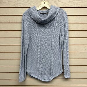 Jeanne Pierre Women's Gray Cable Knit Sweater Large
